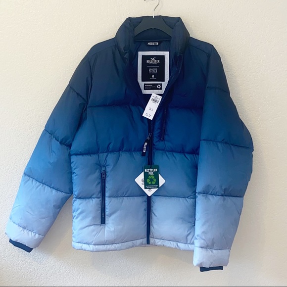 Hollister Nwt Blue Ombre Puffer Jacket 